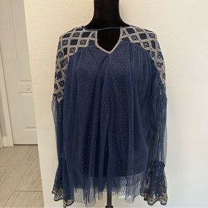 FREE PEOPLE SHEER TOP 🩵✨